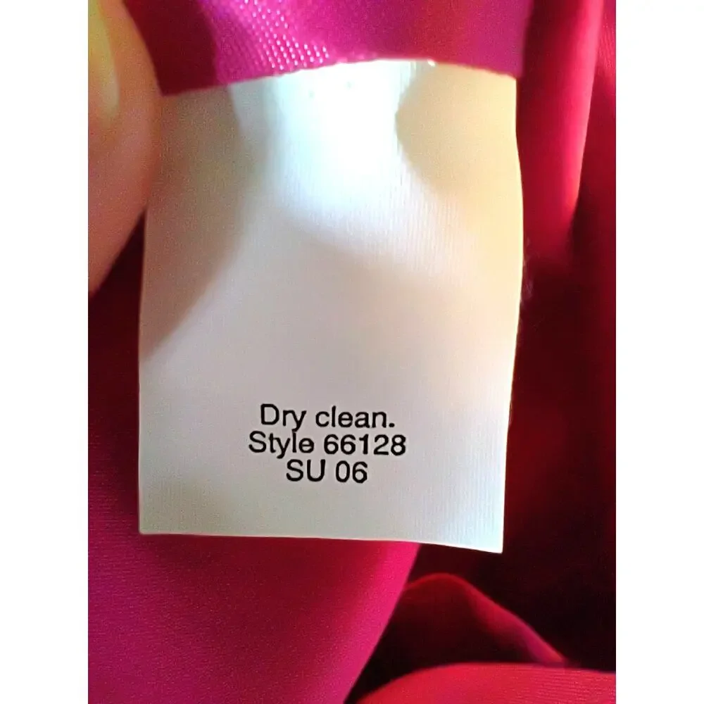 J Crew Womens 16 Hot Pink Silk Taffeta Dress AB Crescent Brooch Spaghetti Strap